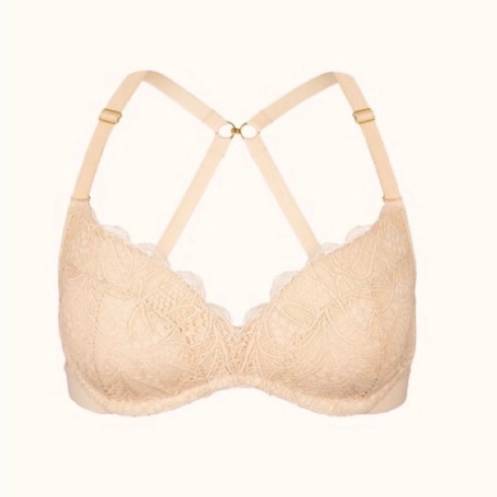 Lively The Lace No-Wire Push-Up Bra 32C Toasted Almond NWT